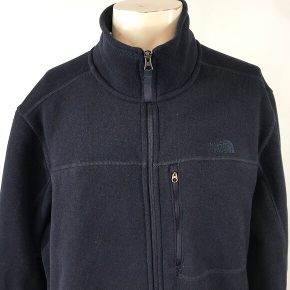 THE NORTH FACE ~ MENS XL ~ NAVY BLUE FULL ZIP FLEECE SWEATER JACKET - Picture 2 of 7